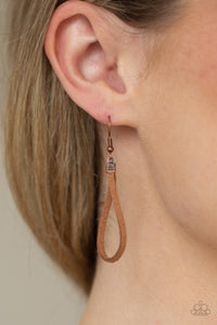 brown,copper,leather,long necklace,Homespun Artifact - Copper Necklace