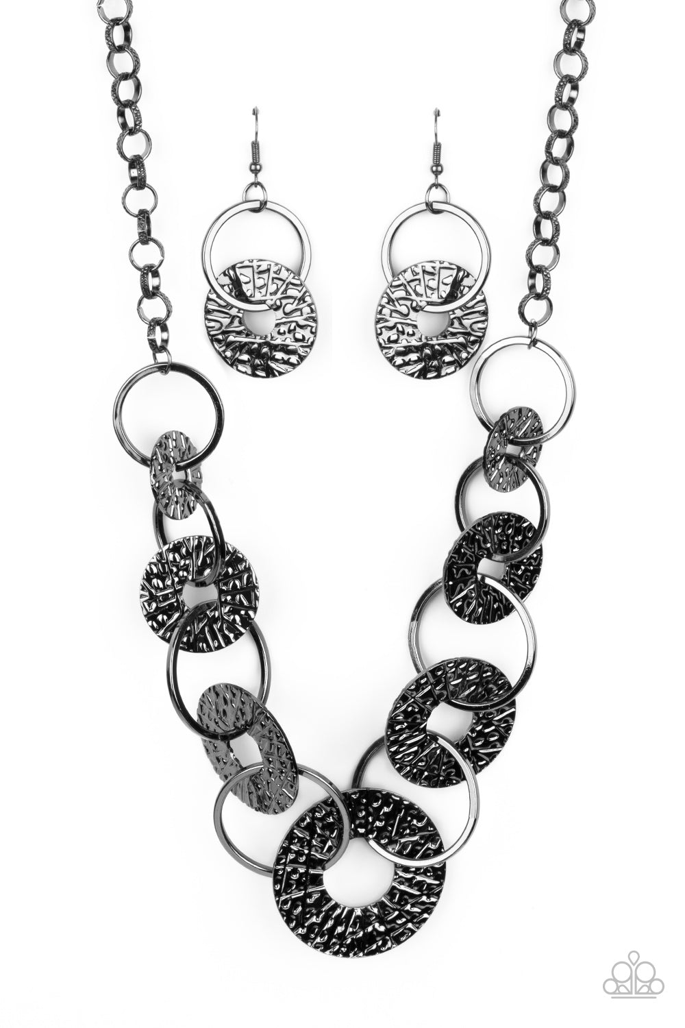 Industrial Envy - Black Gunmetal Necklace Paparazzi Accessories