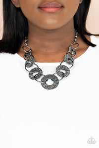 gunmetal,short necklace,Industrial Envy - Black Gunmetal Necklace