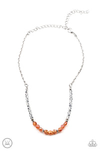 choker,orange,silver,Space Odyssey - Orange  Necklace