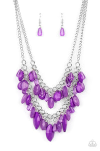 purple,short necklace,Midsummer Mixer - Purple Necklace