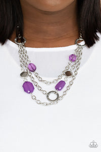 purple,short necklace,Oceanside Spa - Purple Necklace