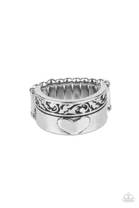 Hearts,silver,Wide Back,Garden Romance - Silver Ring