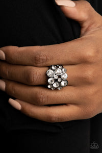 Dainty Back,gunmetal,rhinestones,Skinny Back,Wide Back,Bubbling Bravado - Black Ring