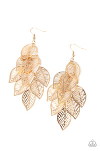 fishhook,gold,leaf,Limitlessly Leafy - Gold Earrings