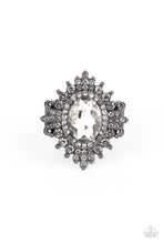 Load image into Gallery viewer, Five-Star Stunner - Black Gunmetal Rhinestone Ring Paparazzi Accessories