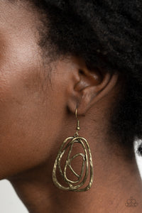 brass,fishhook,Artisan Relic - Brass Earrings