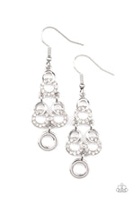 Load image into Gallery viewer, Luminously Linked - White Rhinestone Earrings Paparazzi Accessories