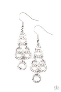 fishhook,rhinestones,white,Luminously Linked - White Rhinestone Earrings