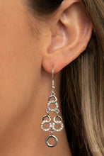 Load image into Gallery viewer, Luminously Linked - White Rhinestone Earrings Paparazzi Accessories