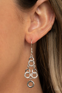 fishhook,rhinestones,white,Luminously Linked - White Rhinestone Earrings