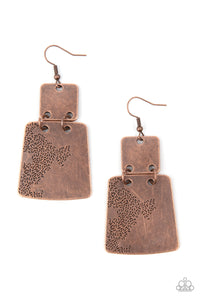 copper,fishhook,Tagging Along - Copper Earrings