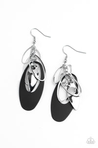 black,fishhook,Ambitious Allure - Black Earrings