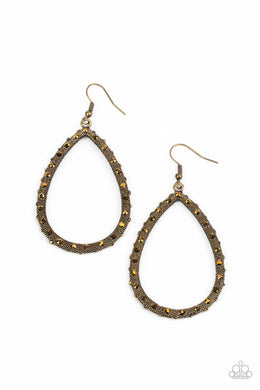 Standout Sparkle - Brass Earrings Paparazzi Accessories