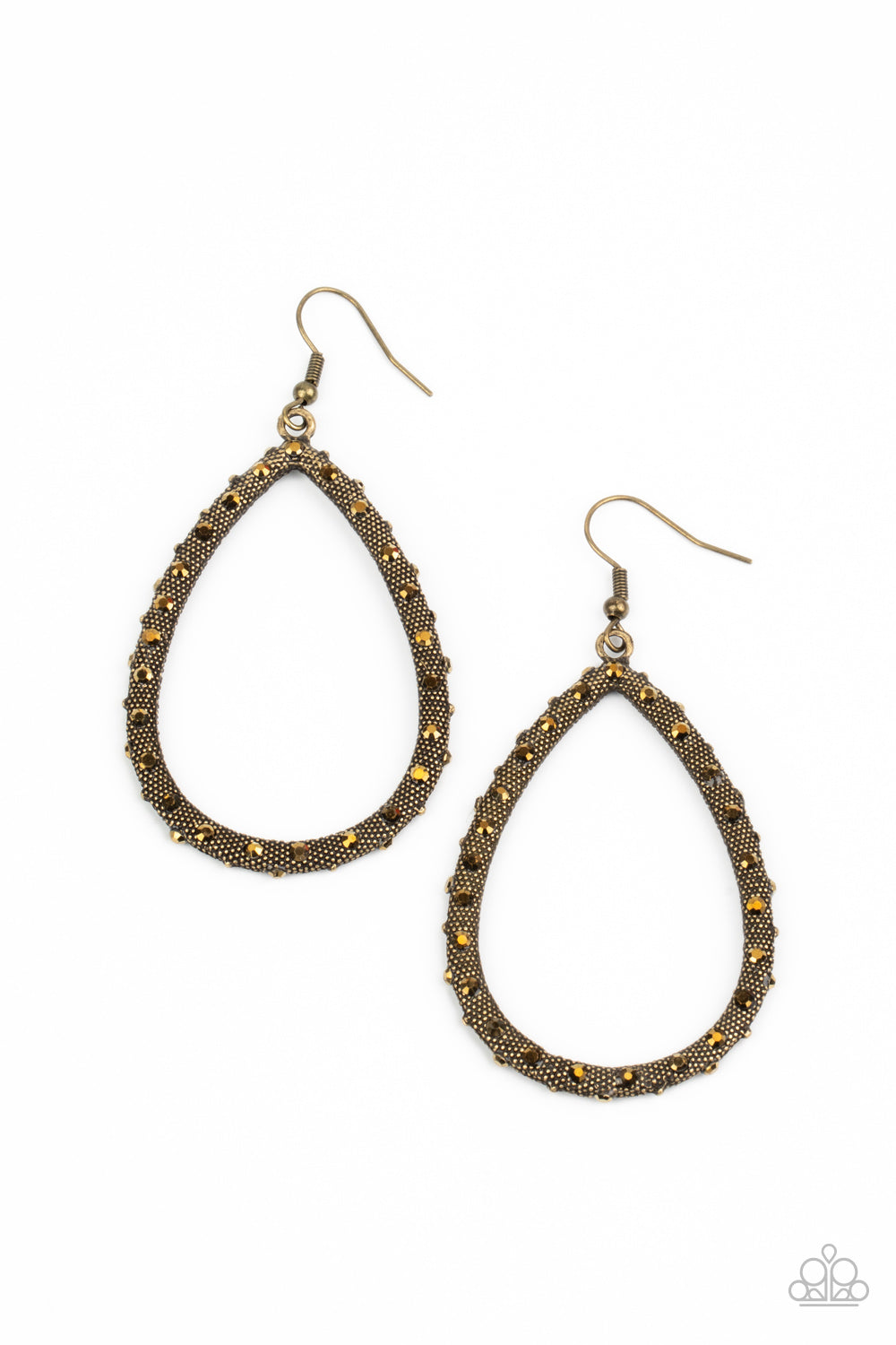 Standout Sparkle - Brass Earrings Paparazzi Accessories