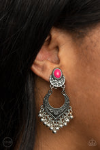 Load image into Gallery viewer, Summery Gardens - Pink Clip-On Earrings Paparazzi Accessories