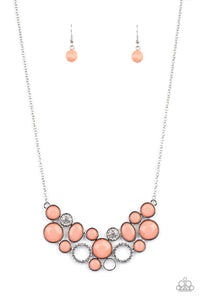 orange,rhinestones,short necklace,Extra Eloquent - Orange Necklace