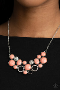 orange,rhinestones,short necklace,Extra Eloquent - Orange Necklace