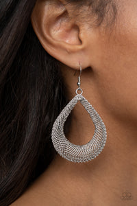 fishhook,silver,A Hot MESH - Silver Earrings