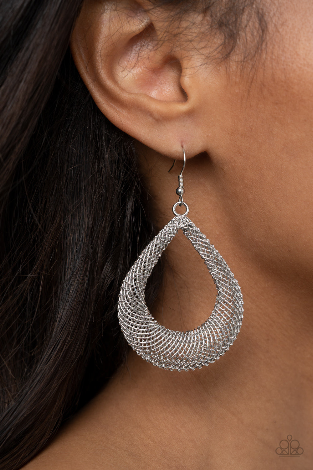 A Hot MESH - Silver Earrings Paparazzi Accessories