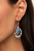 Load image into Gallery viewer, Serene Shimmer - Blue Cat&#39;s Eye Earrings Paparazzi Accessories