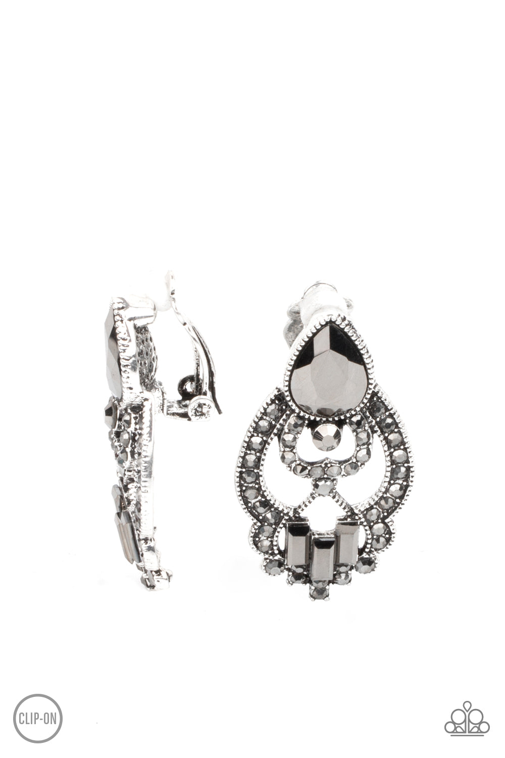 Glamour Gauntlet - Silver Clip-On Earrings Paparazzi Accessories