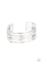 Load image into Gallery viewer, Nerves of Steel - Silver Cuff Bracelet Paparazzi Accessories