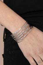 Load image into Gallery viewer, Nerves of Steel - Silver Cuff Bracelet Paparazzi Accessories