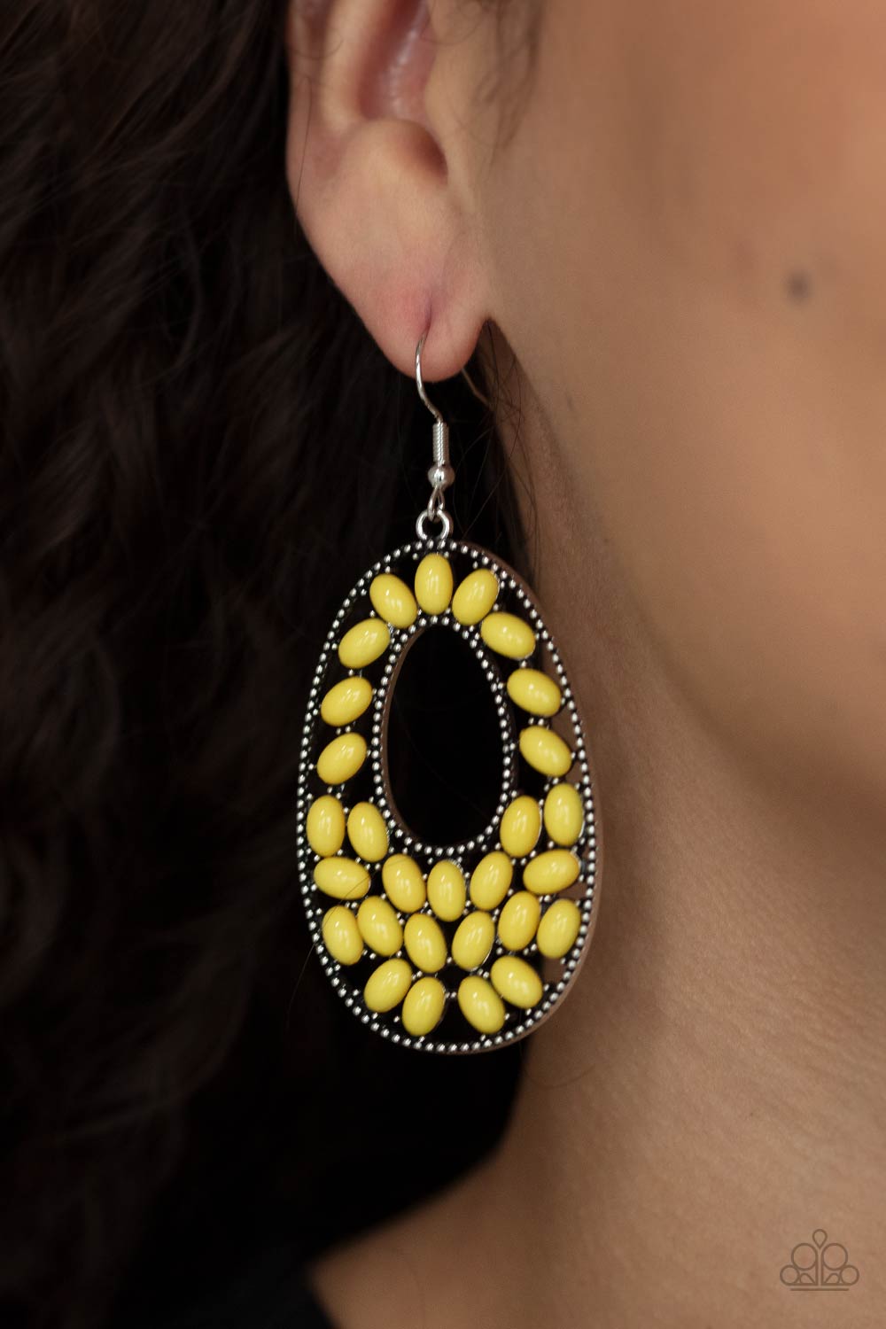 Beaded Shores - Yellow Earrings Paparazzi Accessories