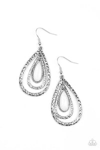 fishhook,white,Teardrop Torrent - White Earrings