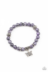 butterfly,purple,stretchy,Butterfly Wishes - Purple Bracelet