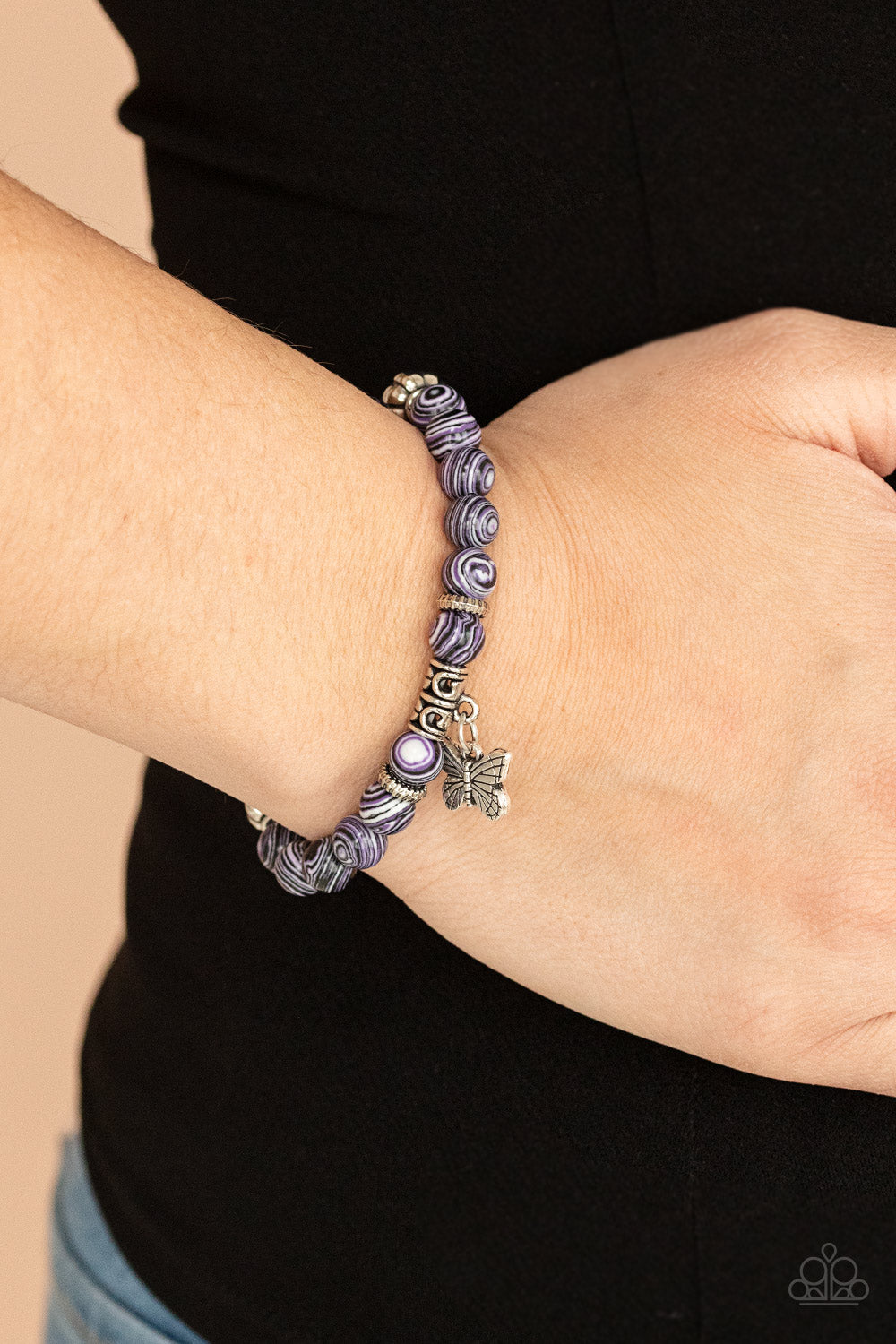 Butterfly Wishes - Purple Bracelet Paparazzi Accessories