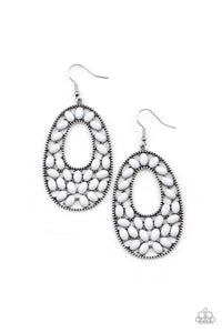 fishhook,Beaded Shores - White Earrings