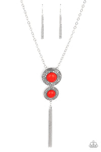 long necklace,red,Abstract Artistry - Red Necklace