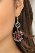 Load image into Gallery viewer, Bohemian Bedazzle - Red Rhinestone Earrings Paparazzi Accessories