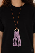 Load image into Gallery viewer, Crafty Couture - Purple Macrame Necklace Paparazzi Accessories