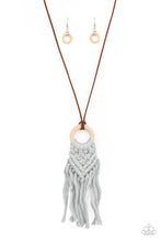 Load image into Gallery viewer, Crafty Couture - Silver Macrame Necklace Paparazzi Accessories