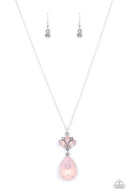 Celestial Shimmer - Pink Rhinestone Necklace Paparazzi Accessories