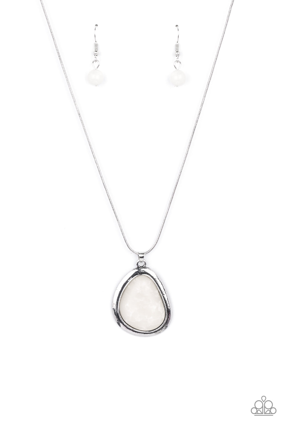 Canyon Oasis - White Stone Necklace Paparazzi Accessories