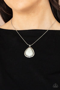 short necklace,stone,white,Canyon Oasis - White Stone Necklace