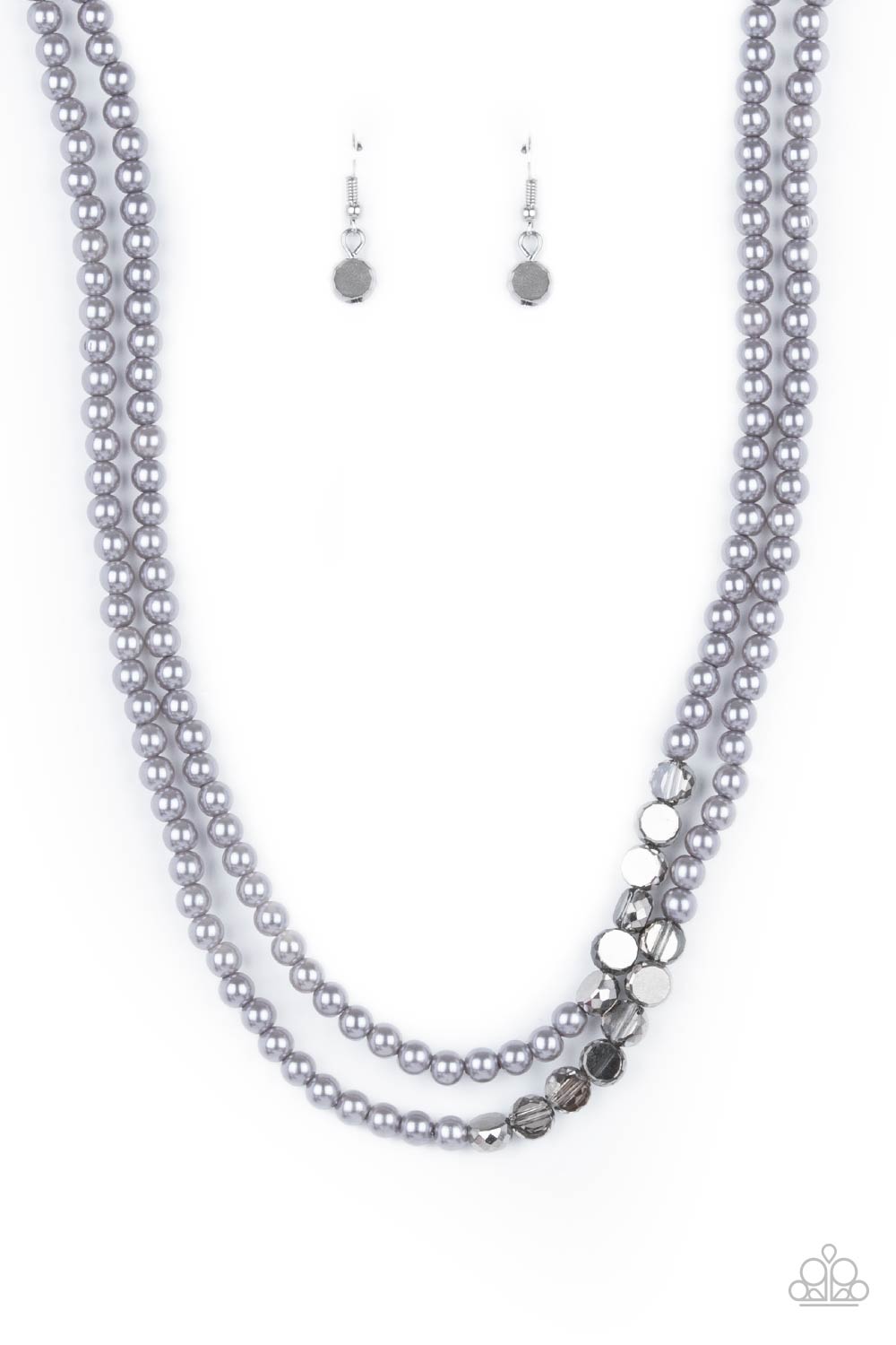 Poshly Petite - Silver Pearl Necklace Paparazzi Accessories