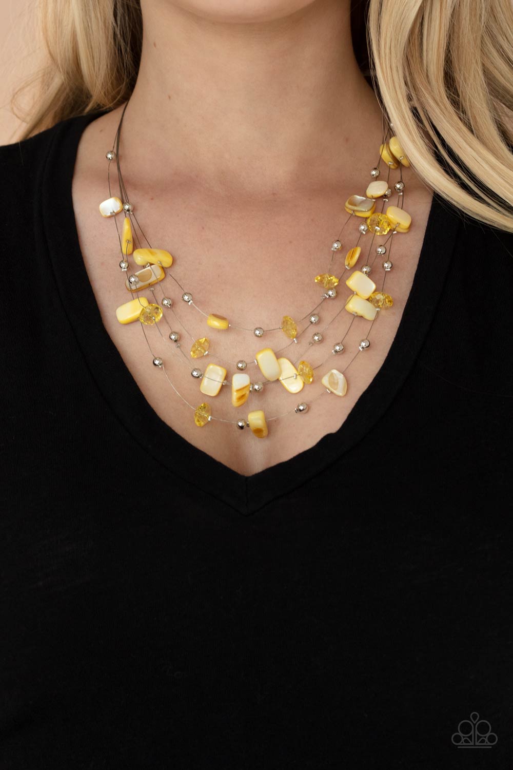 Prismatic Pebbles - Yellow Necklace Paparazzi Accessories