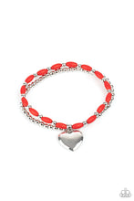 Load image into Gallery viewer, Candy Gram - Red Heart Stretchy Bracelet Paparazzi Accessories