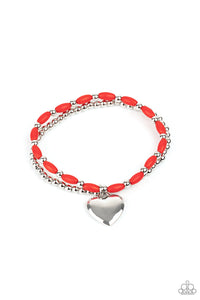 Hearts,red,stretchy,Candy Gram - Red Heart Stretchy Bracelet