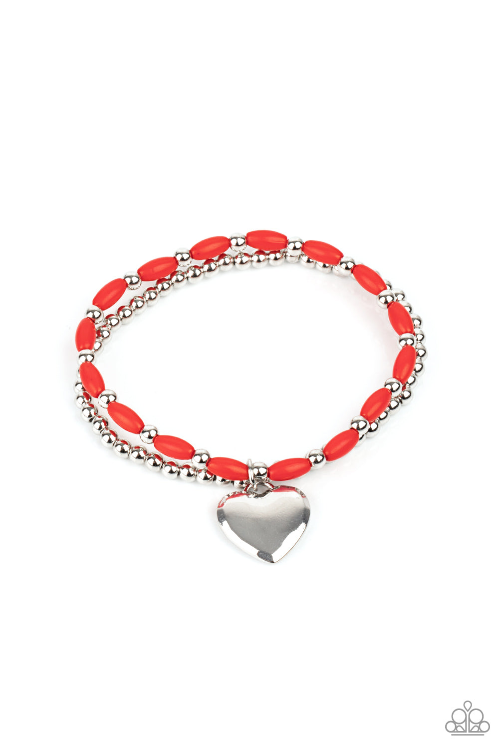 Candy Gram - Red Heart Stretchy Bracelet Paparazzi Accessories