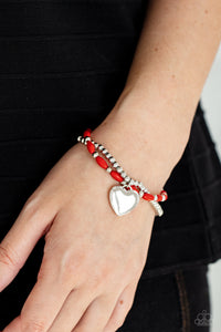 Hearts,red,stretchy,Candy Gram - Red Heart Stretchy Bracelet