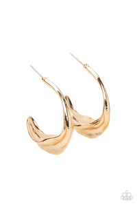 gold,Hoops,Modern Meltdown - Gold Hoop Earrings