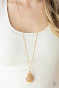 floral,gold,long necklace,Garden Estate - Gold Necklace