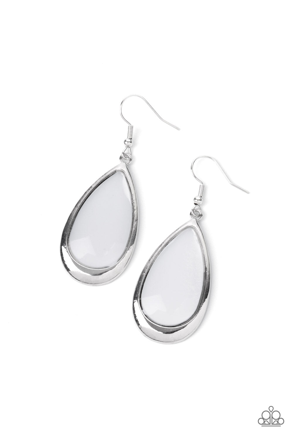 A World To SEER - White Earrings Paparazzi Accessories