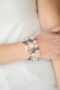 stretchy,white,Crystal Charisma - White Stretchy Bracelet